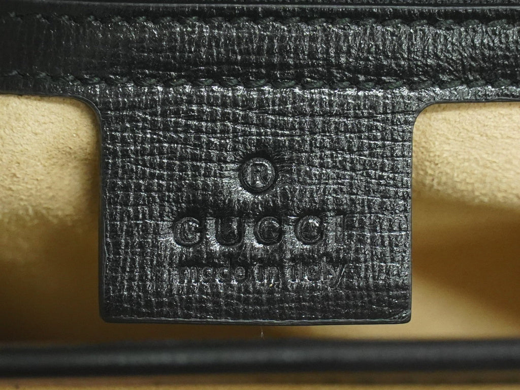 Gucci Marina Chain Shoulder Bag Leather Black Leather Shoulder Bag Bag (Pre-Owned)