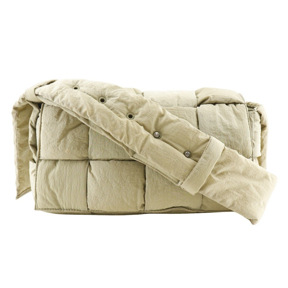 Bottega Veneta Padded Tech Cassette Crossbody Bag Intrecciato Nylon Khaki Nylon Shoulder Bag Bag