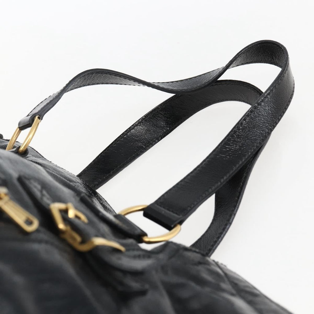 Saint Laurent Downtown Handbag Patent Black Patent_Leather Tote Bag Bag (Pre-Owned)