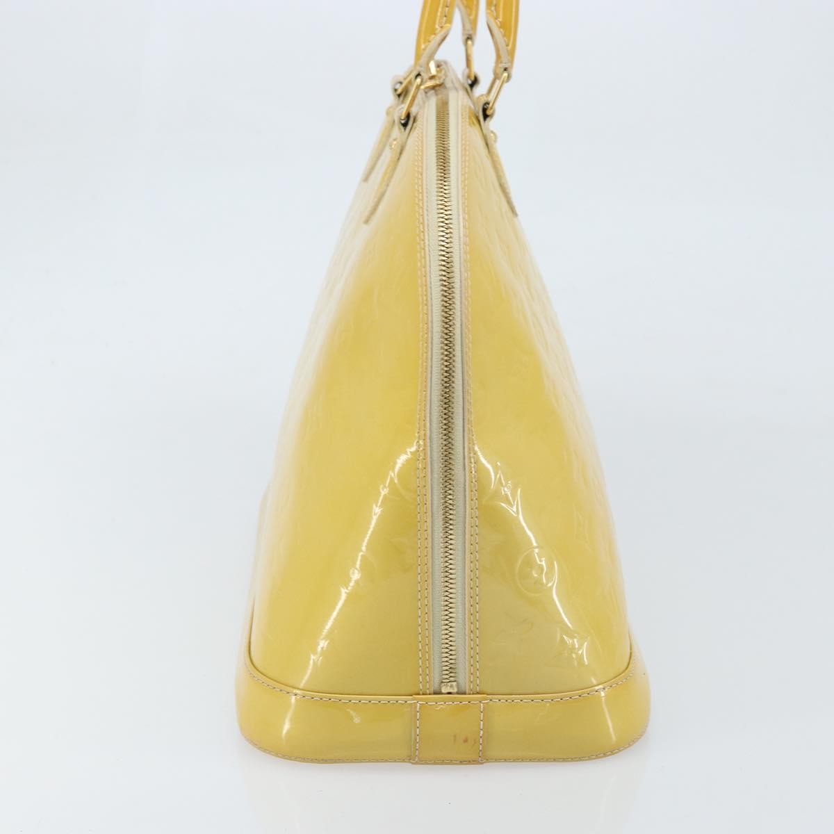 Louis Vuitton Alma Handbag Monogram Vernis Yellow Patent_Leather Handbag