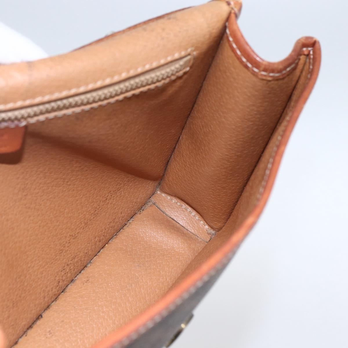 Celine Circle Logo Macadam Pouch Canvas And Leather Brown Canvas Clutche & Pouche Bag