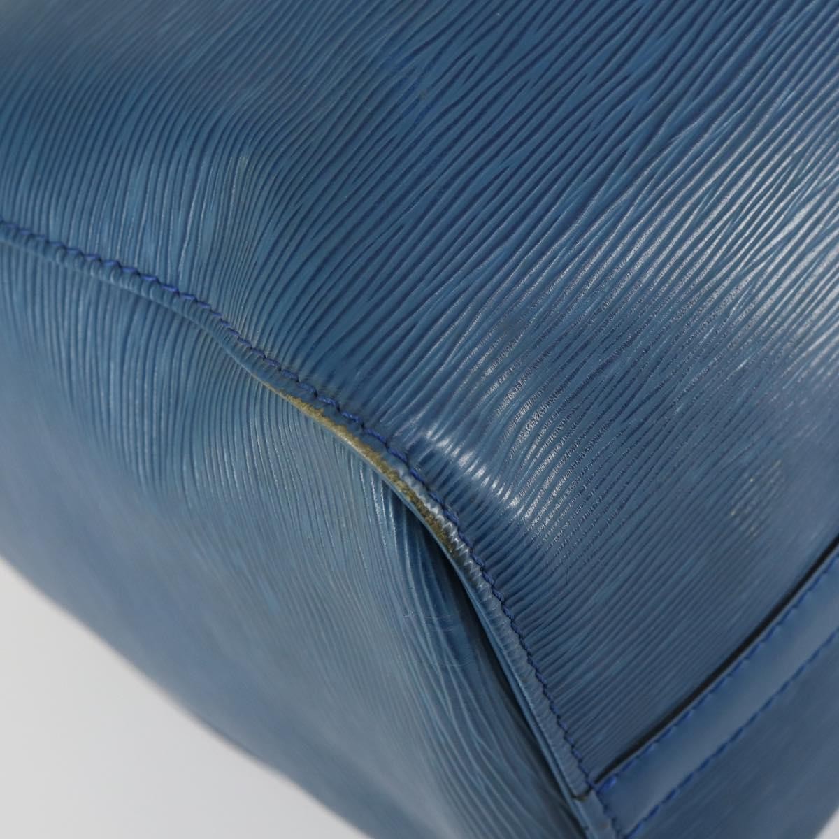 Louis Vuitton Keepall Bag Epi Leather Blue Leather Travel Bag