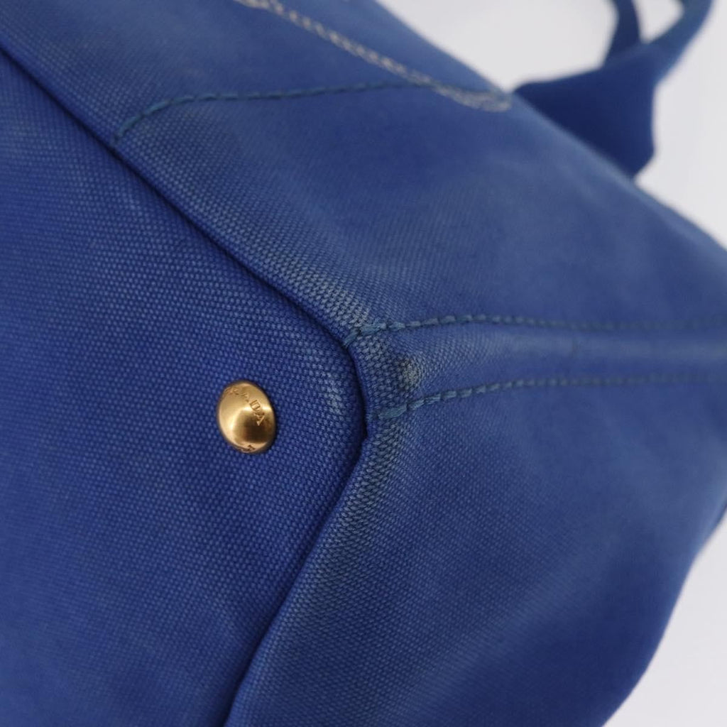 Prada Canapa Open Tote Canvas Blue Canvas Tote Bag Bag