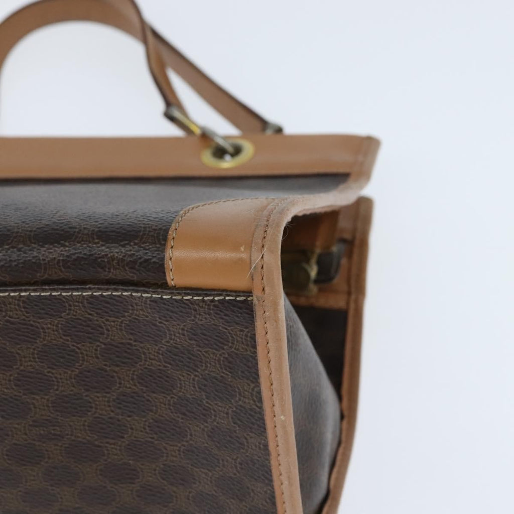 Celine Vintage Macadam Tote Bag Canvas Brown Canvas Tote Bag Bag