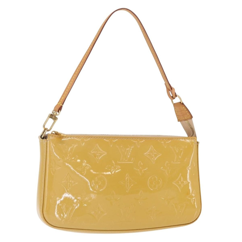 Louis Vuitton Pochette Accessoires Nm Monogram Vernis Yellow Patent_Leather Clutche & Pouche Bag