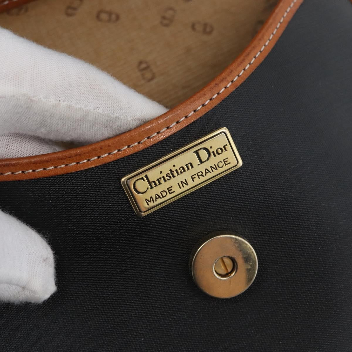 Christian Dior Vintage Shoulder Bag Canvas Black Canvas Shoulder Bag Bag (Pre-Owned)
