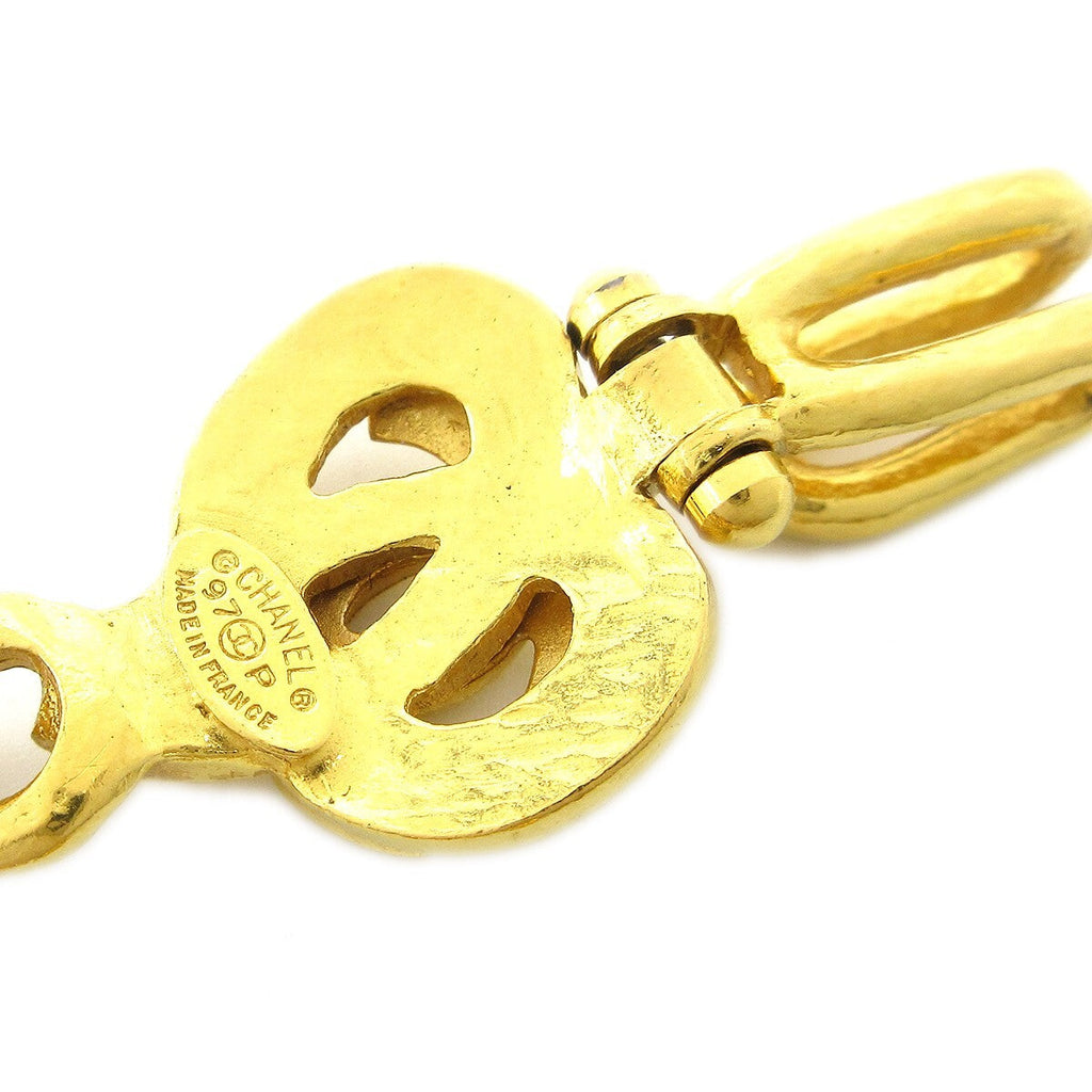 Chanel Cc Heart Pendant Necklace Metal Gold Gold_Plated Necklace Jewelry