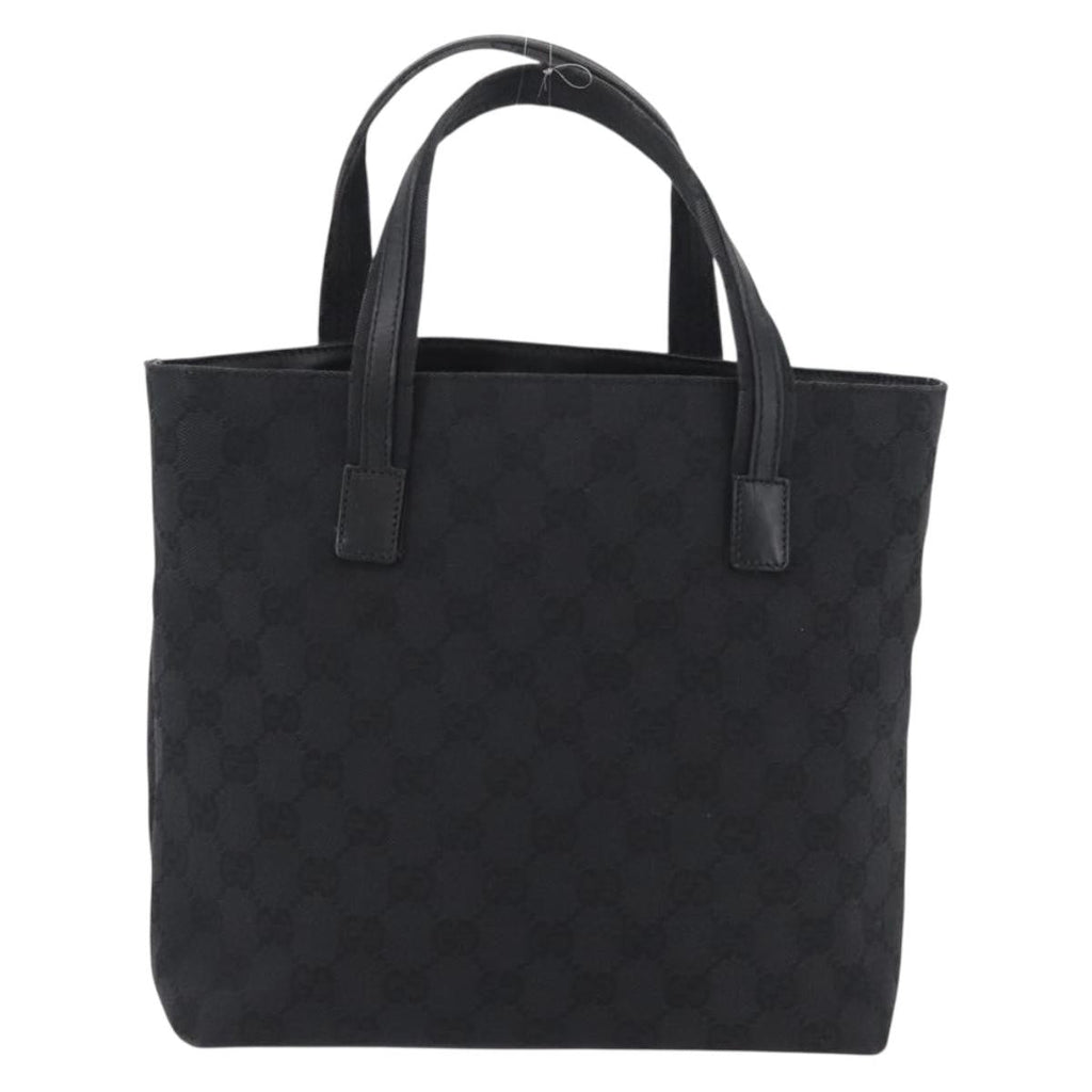 Gucci Double Pocket Tote Gg Canvas Black Canvas Handbag (Pre-Owned)