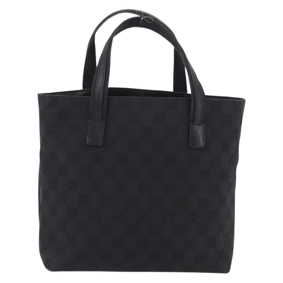 Gucci Double Pocket Tote Gg Canvas Black Canvas Handbag (Pre-Owned)