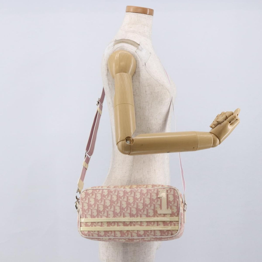 Christian Dior Vintage Crossbody Bag Diorissimo Canvas Pink Canvas Shoulder Bag Bag (Pre-Owned)