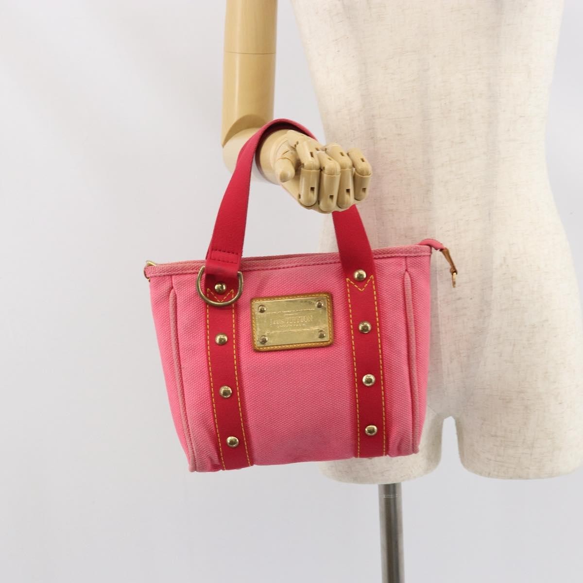 Louis Vuitton Antigua Tote Canvas Pink Canvas Handbag