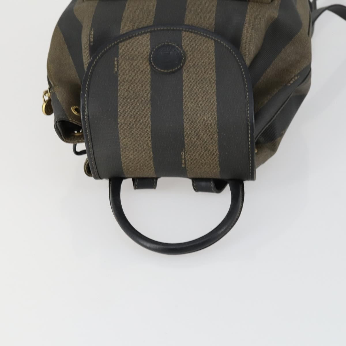 Fendi Pequin Front Pocket Backpack Coated Canvas Brown Pvc Backpack Bag