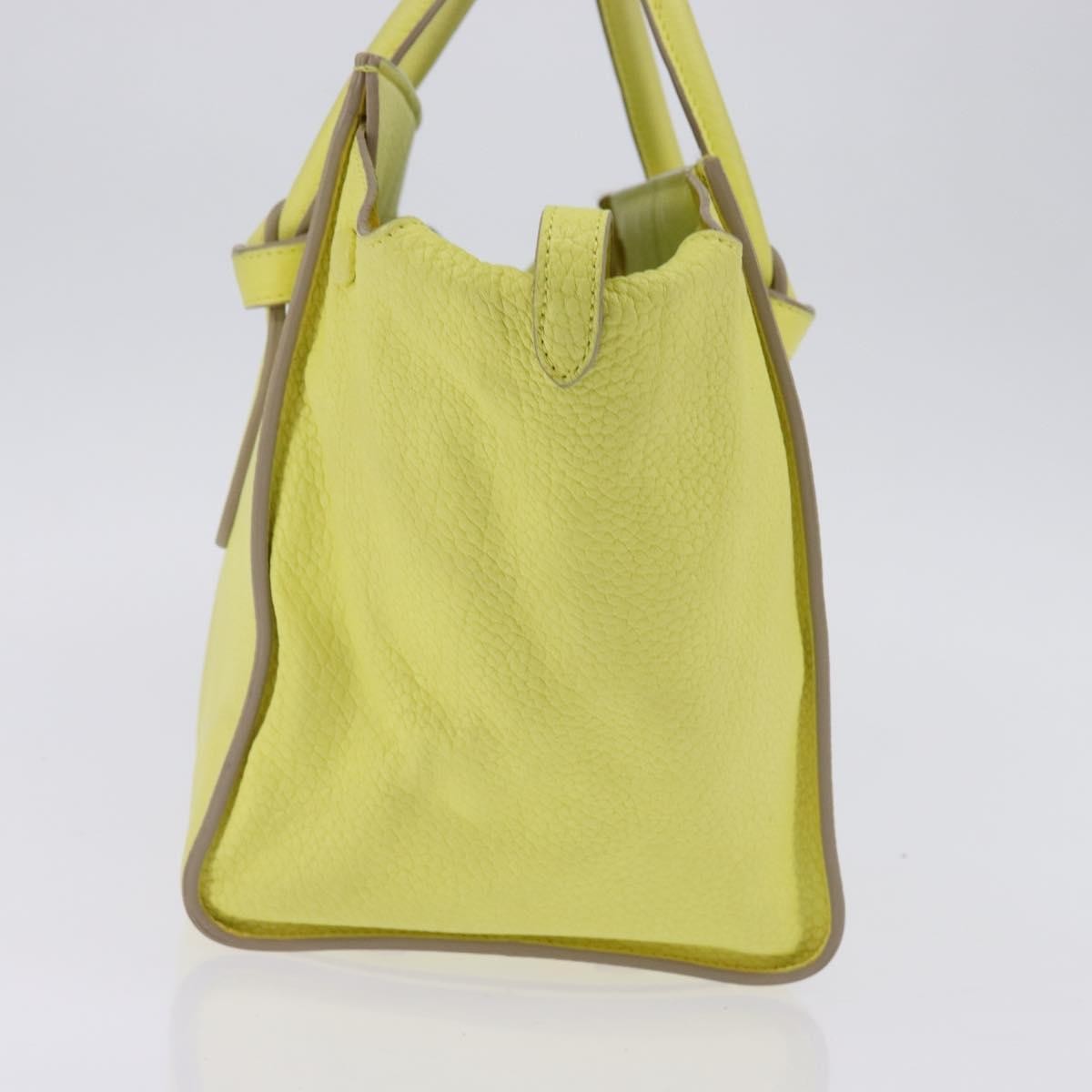 Celine Tie Knot Tote Smooth Leather Yellow Leather Bag