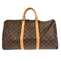 Louis Vuitton Keepall Bandouliere Bag Monogram Canvas Brown Canvas Handbag