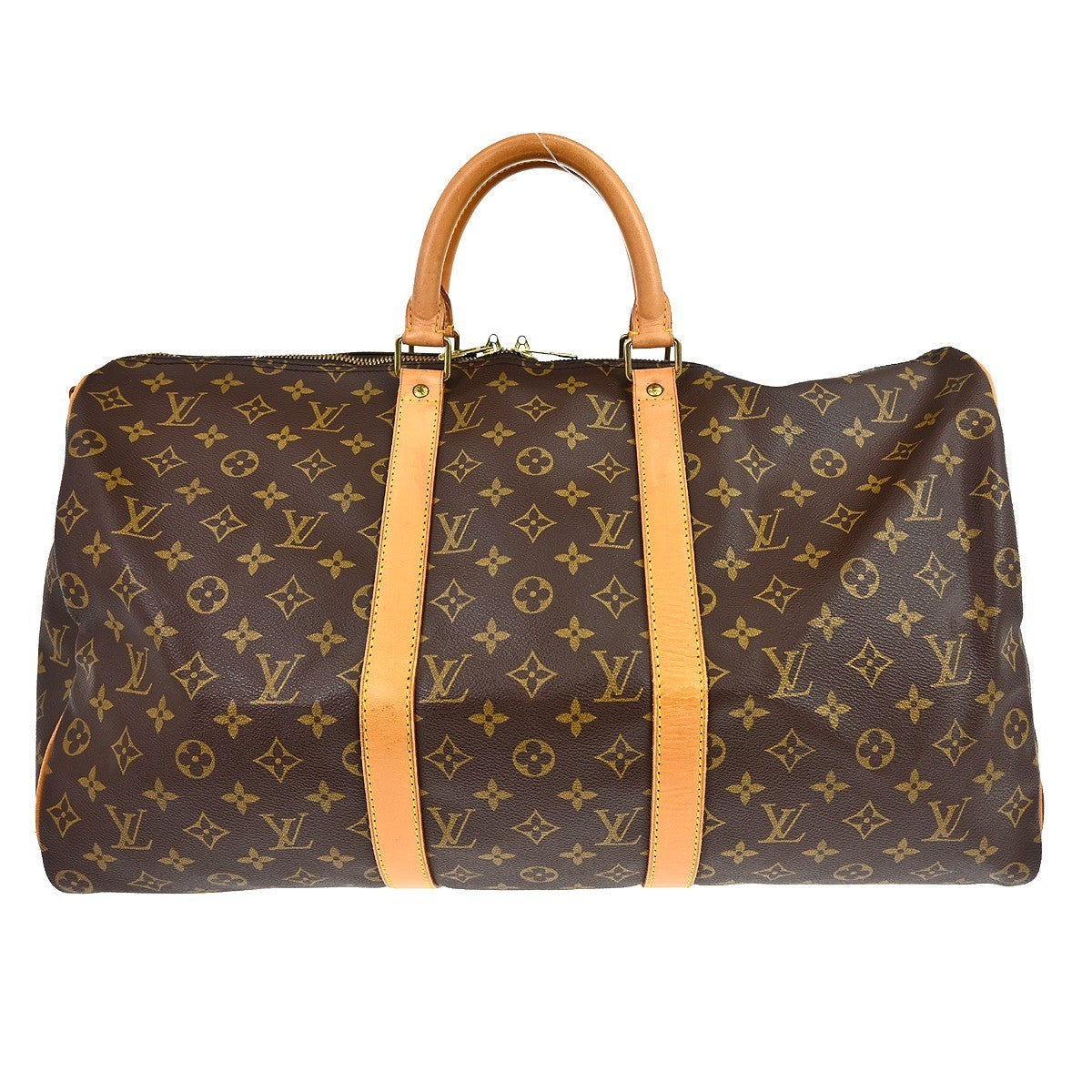 Louis Vuitton Keepall Bandouliere Bag Monogram Canvas Brown Canvas Handbag