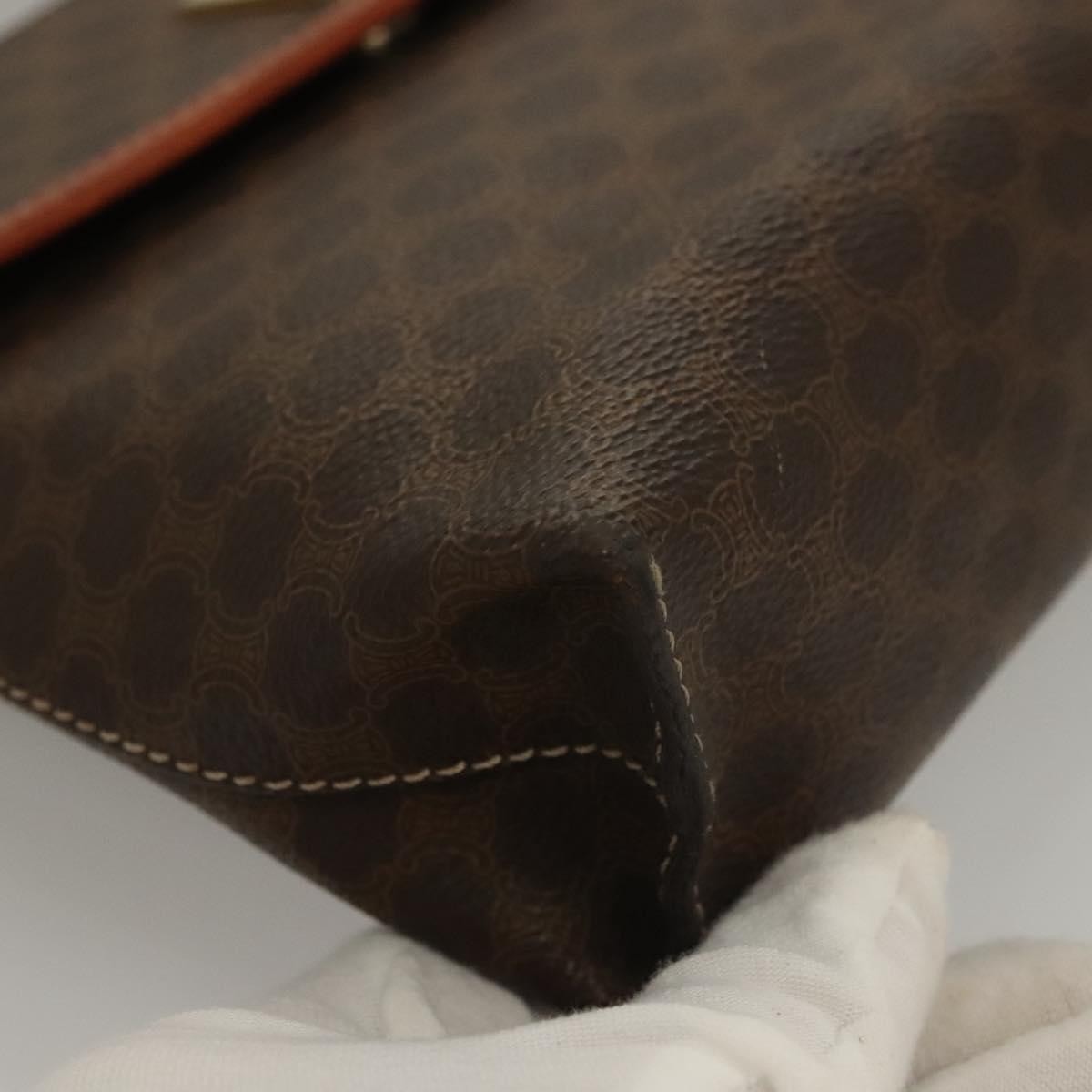 Celine Triomphe Vintage Handbag Macadam Canvas Brown Canvas Bag