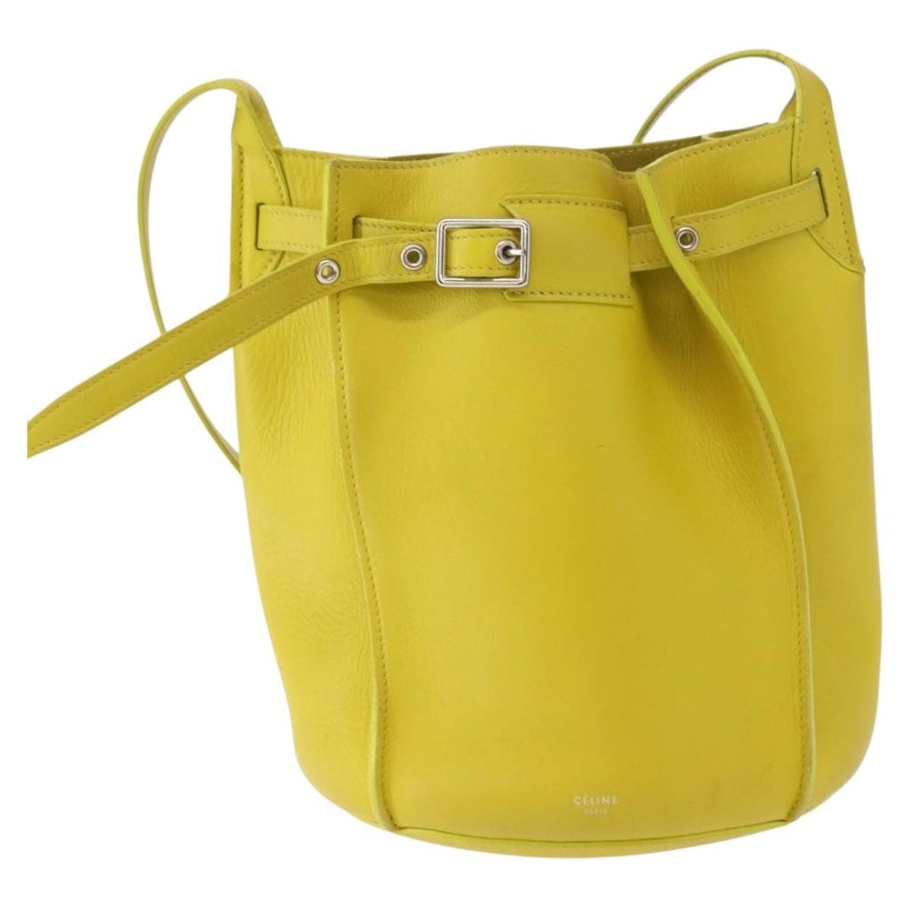 Celine Long Strap Big Bag Bucket Leather Yellow Leather Shoulder Bag Bag