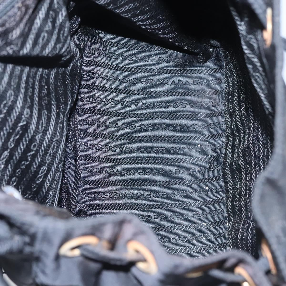 Prada Flap Drawstring Backpack Tessuto Black Nylon Backpack Bag
