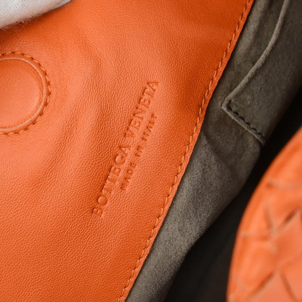 Bottega Veneta Campana Hobo Intrecciato Nappa Orange Leather Tote Bag Bag