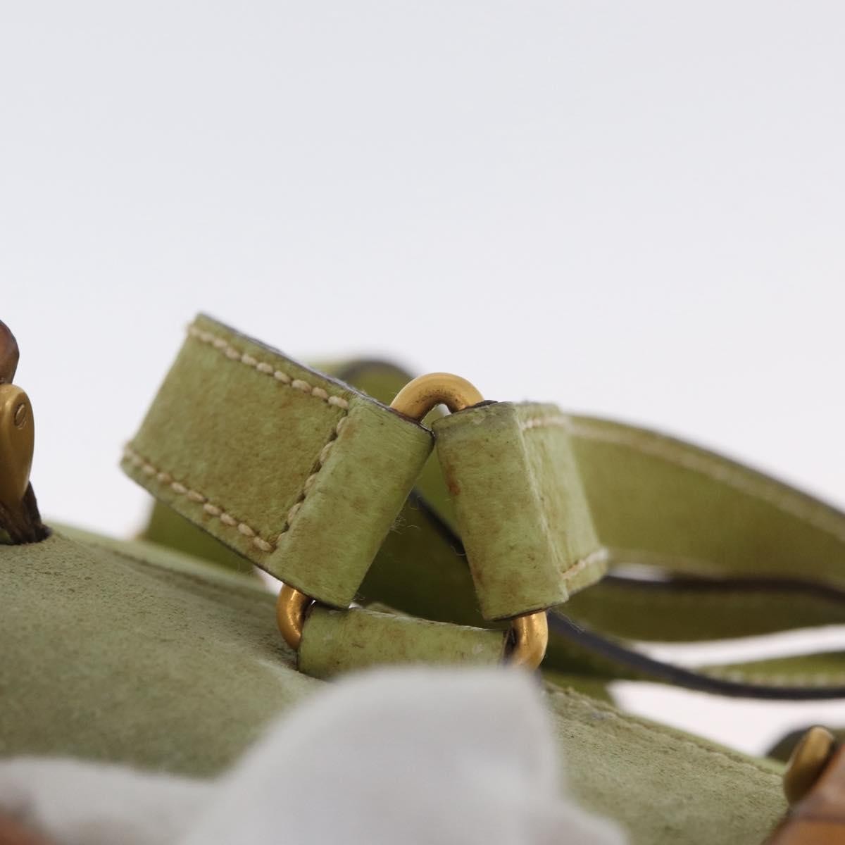 Gucci Gucci Bamboo Backpack Daim Green Suede Backpack Bag (Pre-Owned)