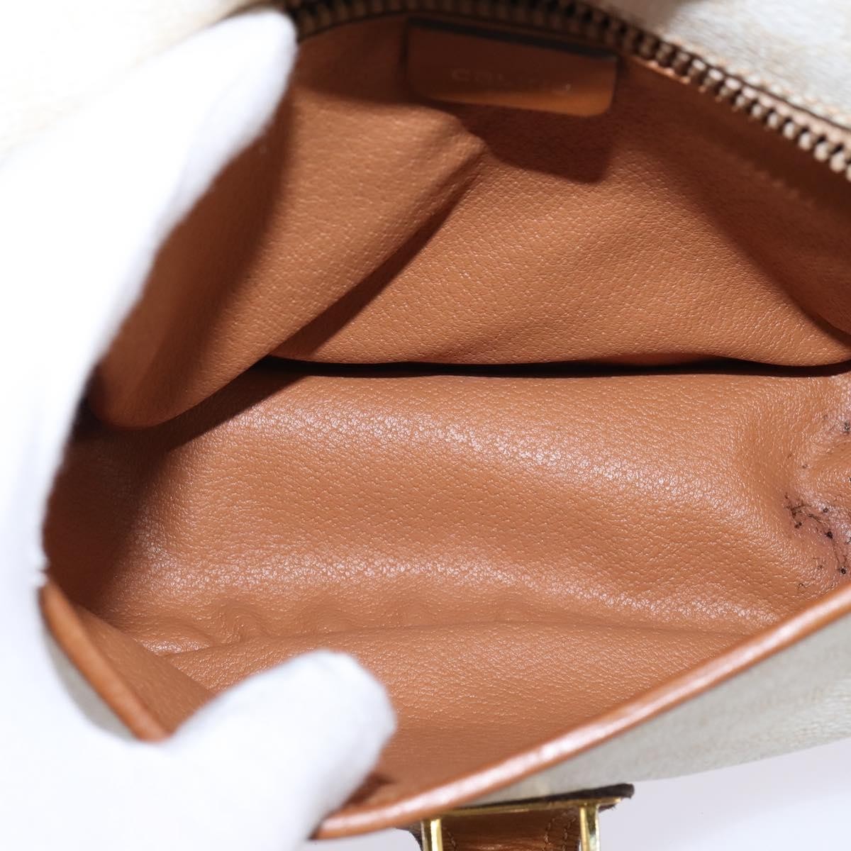 Celine Vintage Macadam Shoulder Bag Canvas And Leather Ecru Canvas Shoulder Bag Bag