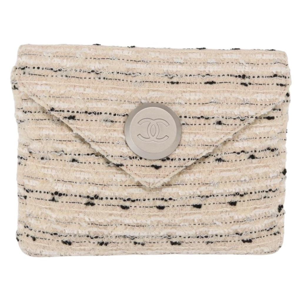 Chanel Vintage Envelope Chain Clutch Tweed White Tweed Clutche & Pouche Bag