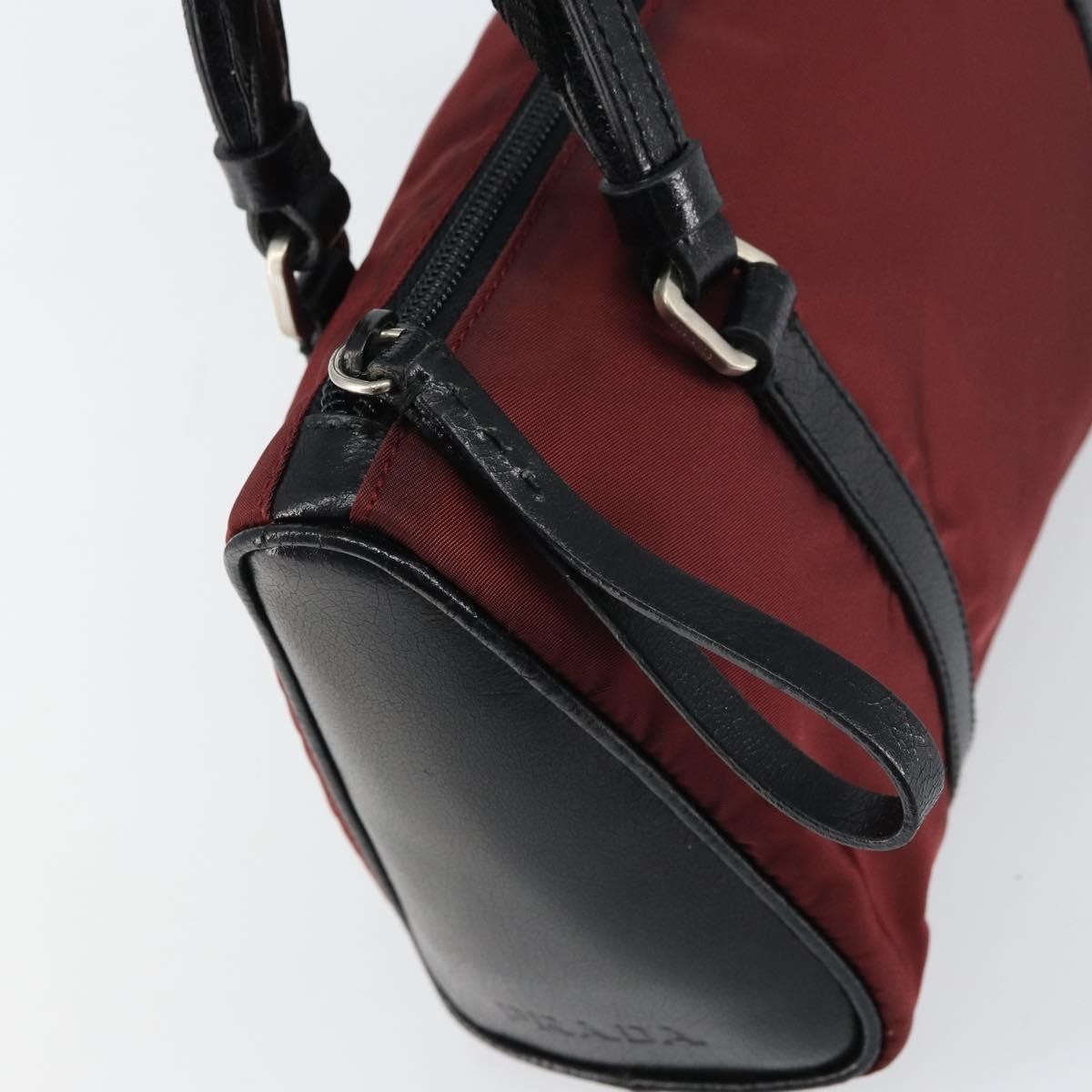 Prada Vintage Zip Handbag Tessuto Burgundy Nylon Handbag