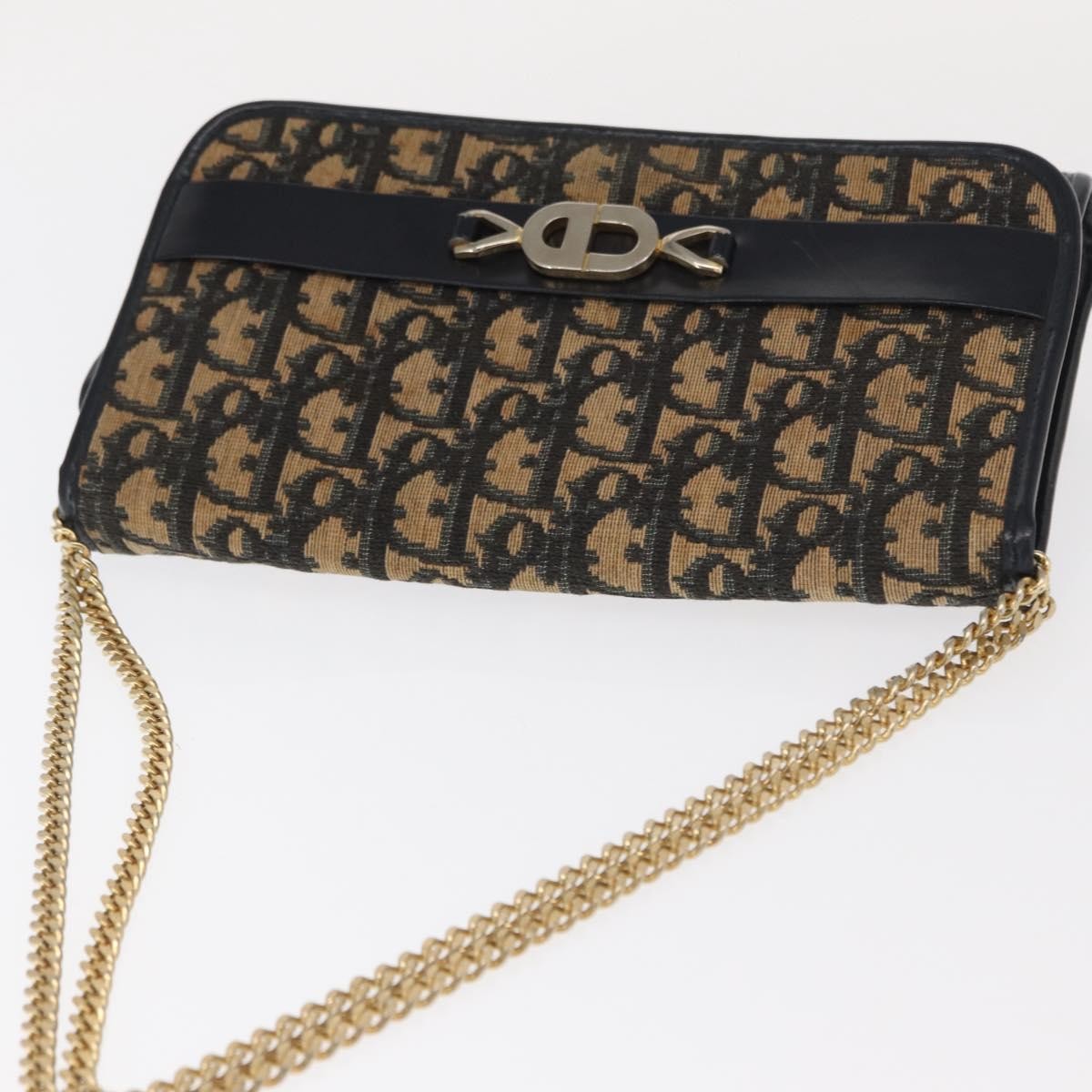 Christian Dior Vintage Cd Trotter Shoulder Bag Canvas Navy Canvas Shoulder Bag Bag (Pre-Owned)