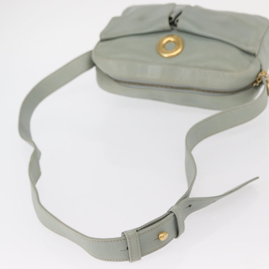 Celine Circle Logo Leather Green Leather Shoulder Bag Bag