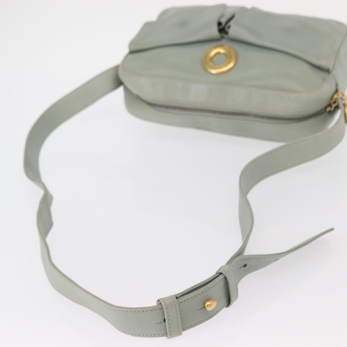Celine Circle Logo Leather Green Leather Shoulder Bag Bag