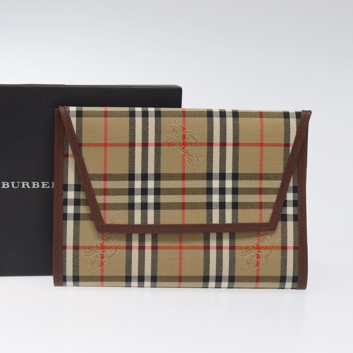 Burberry Nova Check Pochette Canvas Beige Canvas Clutche & Pouche Bag