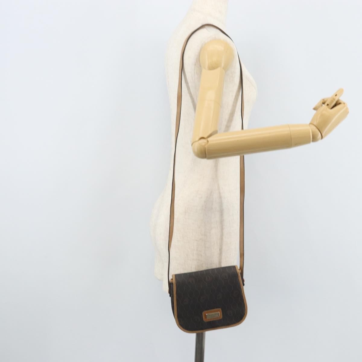 Christian Dior Vintage Honeycomb Flap Crossbody Bag Canvas And Leather Black Canvas Shoulder Bag Bag (Pre-Owned)