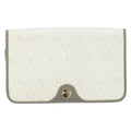 Christian Dior Vintage Honeycomb Chain Canvas White Canvas Shoulder Bag Bag (Pre-Owned)