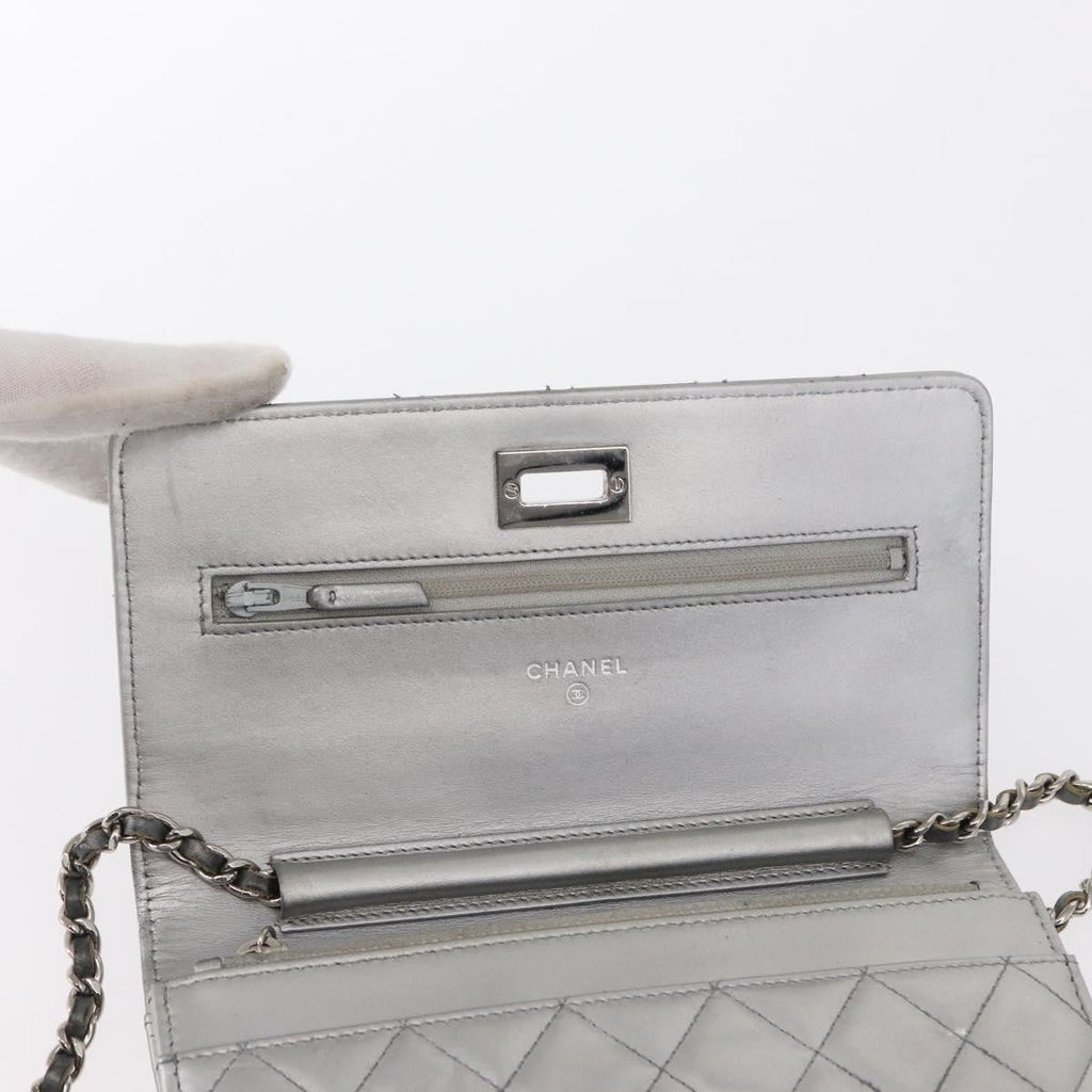 Chanel Reissue 2.55 Wallet On Chain Quilted Lambskin Silver Leather Shoulder Bag Bag