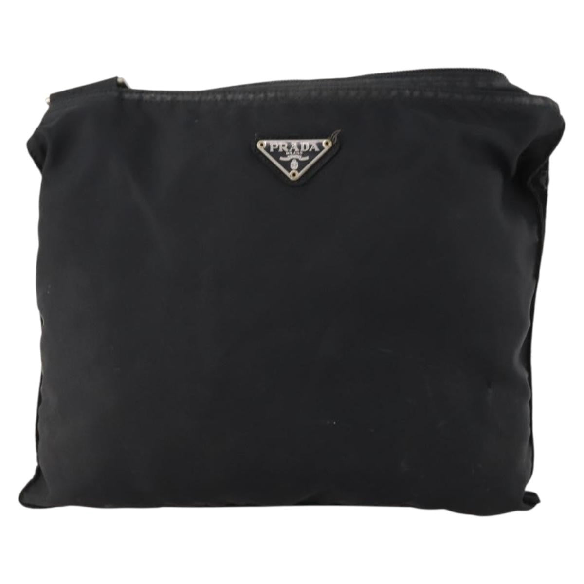 Prada Flat Messenger Bag Tessuto Black Nylon Shoulder Bag Bag