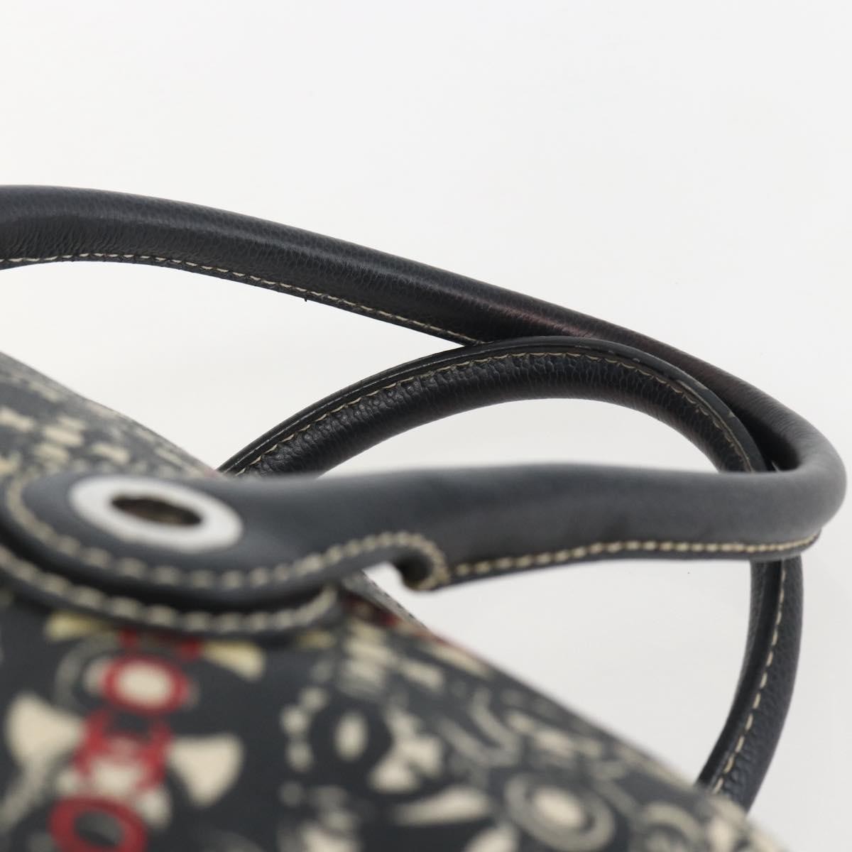 Chanel Optic Coco Bowler Bag Printed Coated Canvas With Caviar Black Pvc Travel Bag Bag