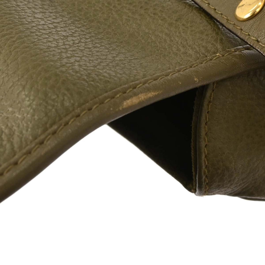 Gucci Vintage Handbag Leather Green Leather Handbag (Pre-Owned)