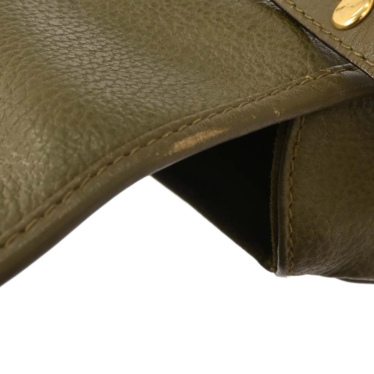 Gucci Vintage Handbag Leather Green Leather Handbag (Pre-Owned)