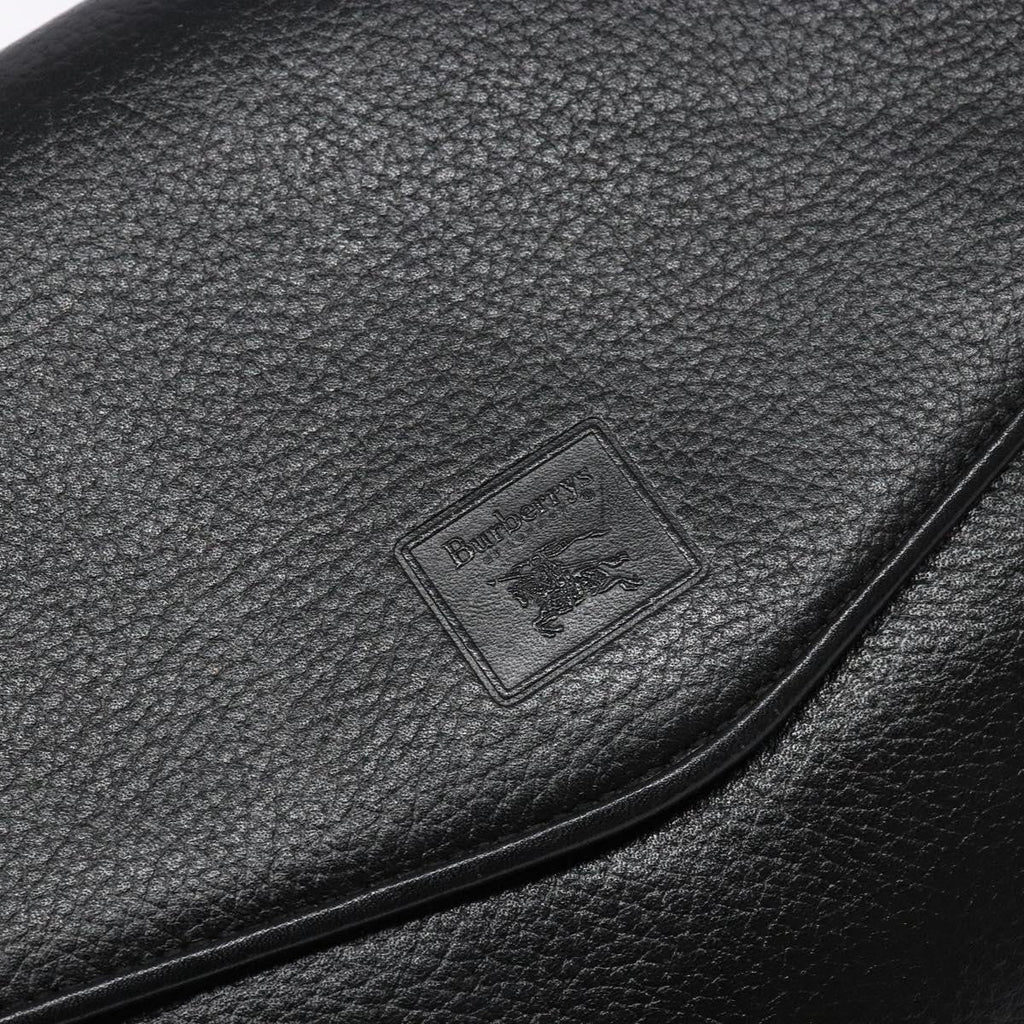 Burberry Flap Shoulder Bag Leather Black Leather Shoulder Bag