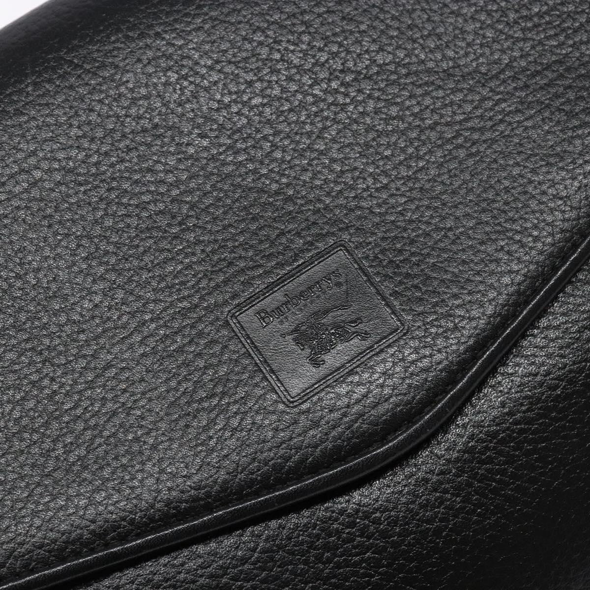 Burberry Flap Shoulder Bag Leather Black Leather Shoulder Bag