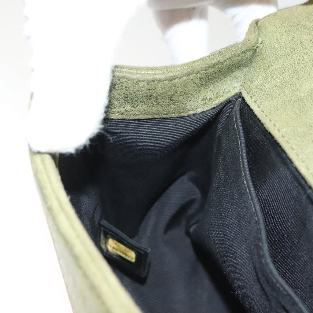 Chanel Celtic Boy Flap Bag Suede Green Suede Shoulder Bag Bag