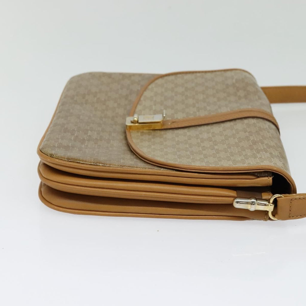 Celine Macadam Shoulder Bag Pvc Leather Beige Canvas Bag