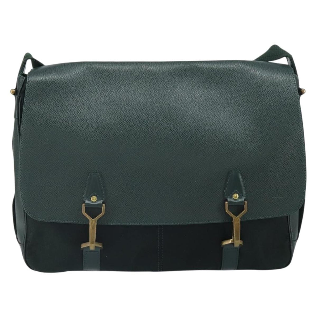 Louis Vuitton Dersou Bag Taiga Leather And Canvas Green Leather Shoulder Bag