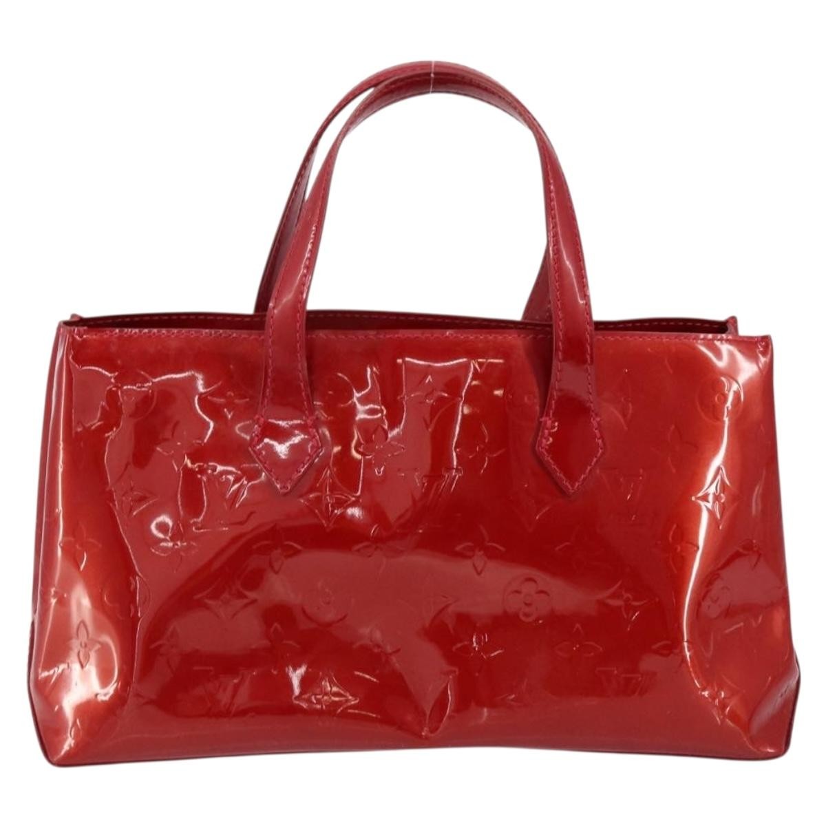 Louis Vuitton Wilshire Handbag Monogram Vernis Red Patent_Leather Handbag