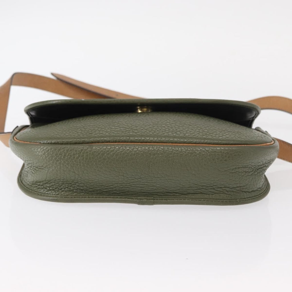 Christian Dior Vintage Shoulder Bag Leather Green Leather Shoulder Bag Bag (Pre-Owned)
