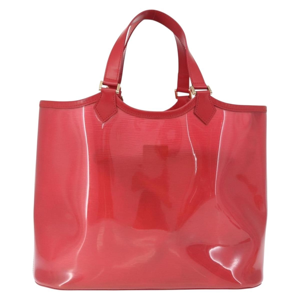 Louis Vuitton Plage Lagoon Bay Handbag Vinyl Epi Leather Red Plastic Tote Bag