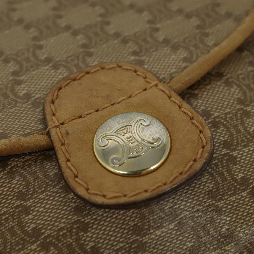 Celine Vintage Macadam Shoulder Bag Macadam Canva  Vinyl Beige Pvc Bag