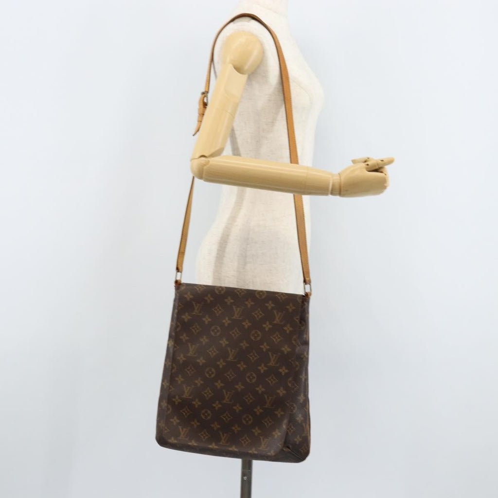 Louis Vuitton Musette Handbag Monogram Canvas Brown Canvas Shoulder Bag