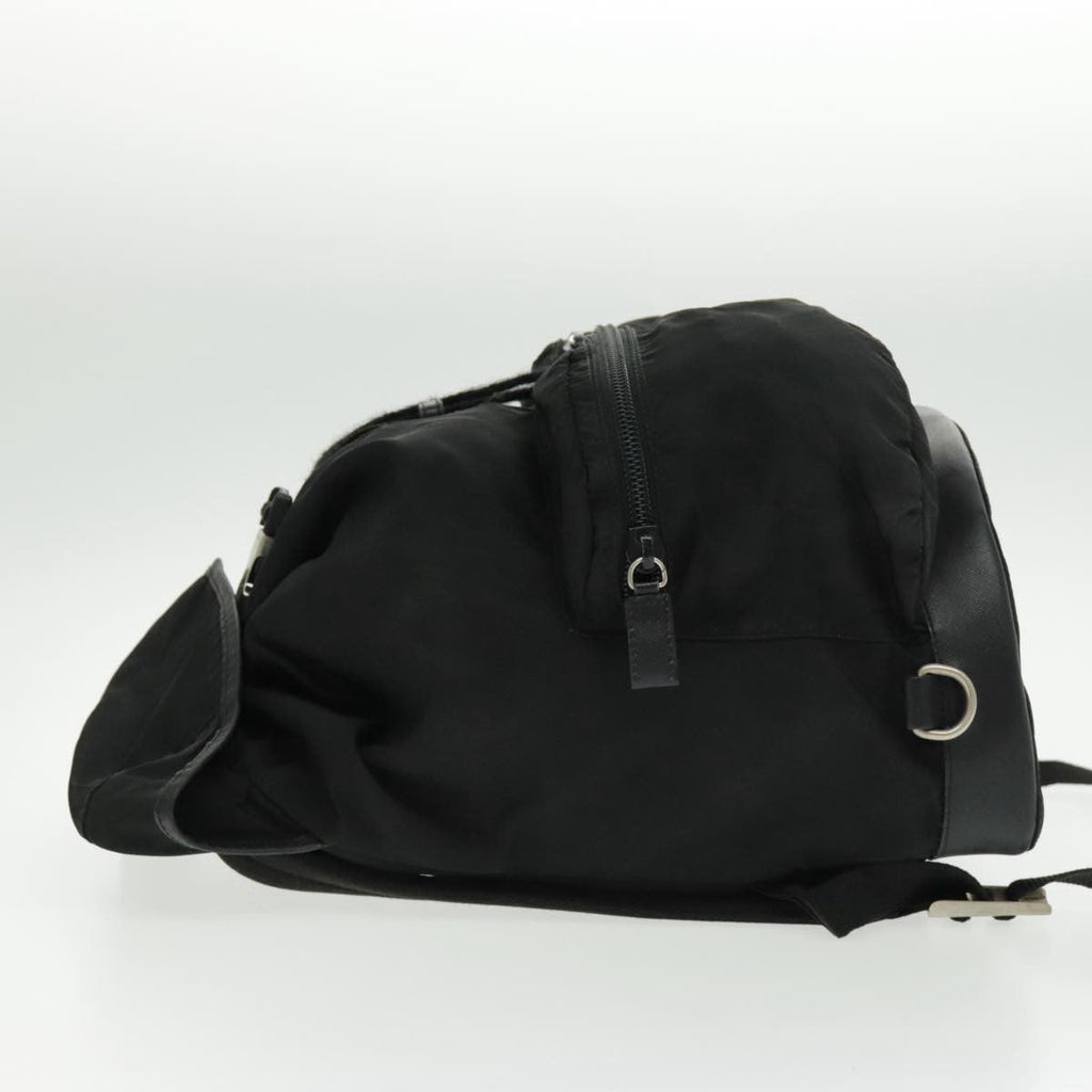 Prada Double Front Pocket Backpack Tessuto Black Nylon Backpack Bag
