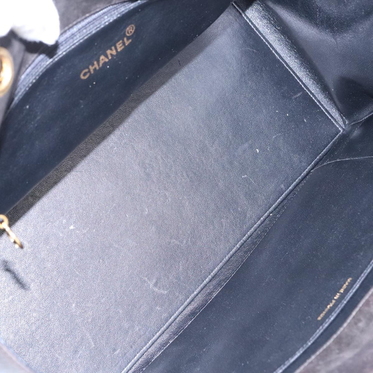 Chanel Vintage Grand Shopping Tote Quilted Lambskin Black Leather Tote Bag Bag